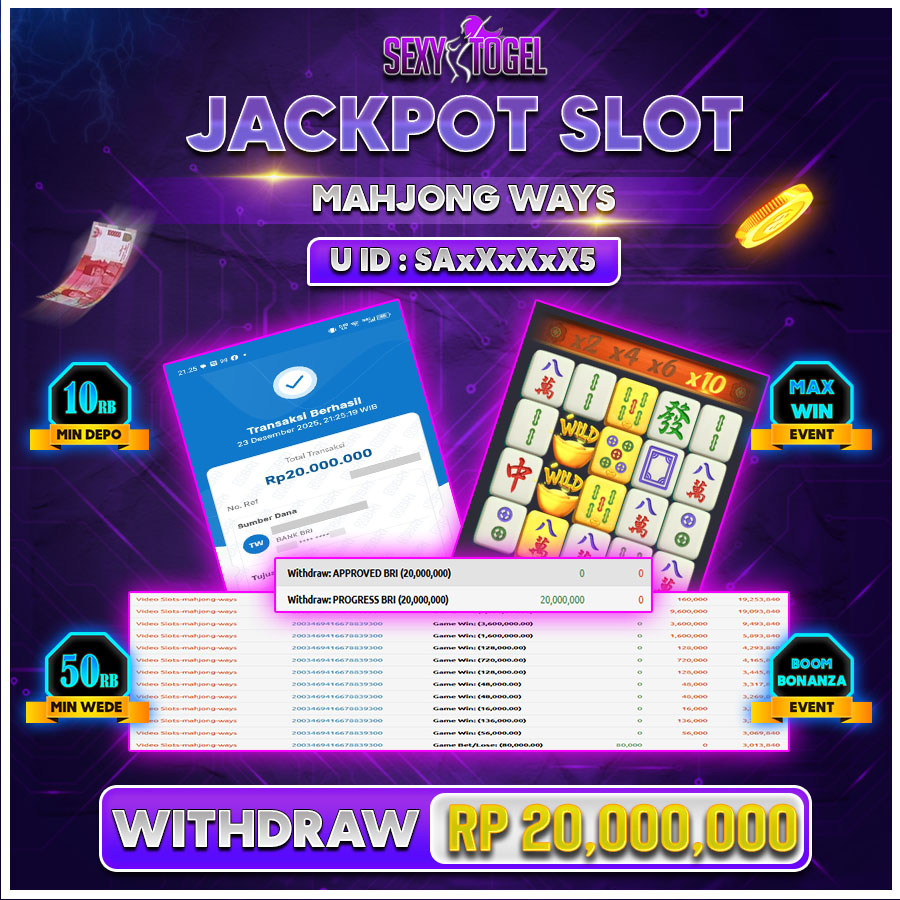 SEXYTOGEL JACKPOT SLOT MAHJONG WAYS.Rp.20.000.000.,-LUNAS